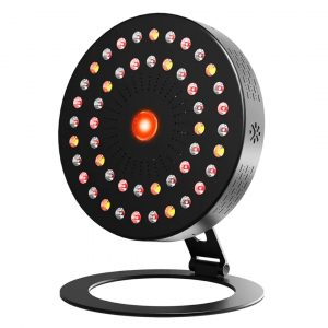 Lámpara de luz roja e infrarroja Aureo M Black, con diseño circular